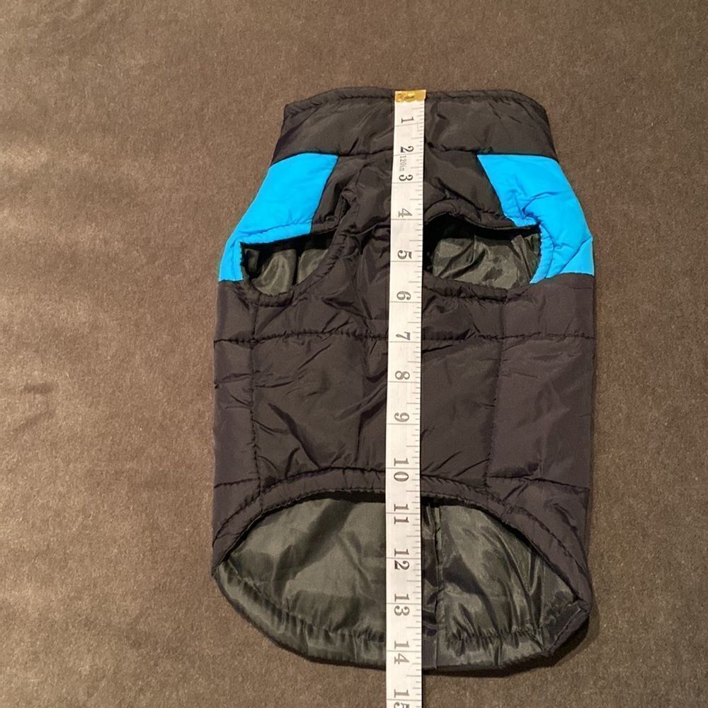 Dog Coat Black & Blue ZipUp No Pull Design D-Rings to attach Leash Size L NEW - Picture 4 of 7